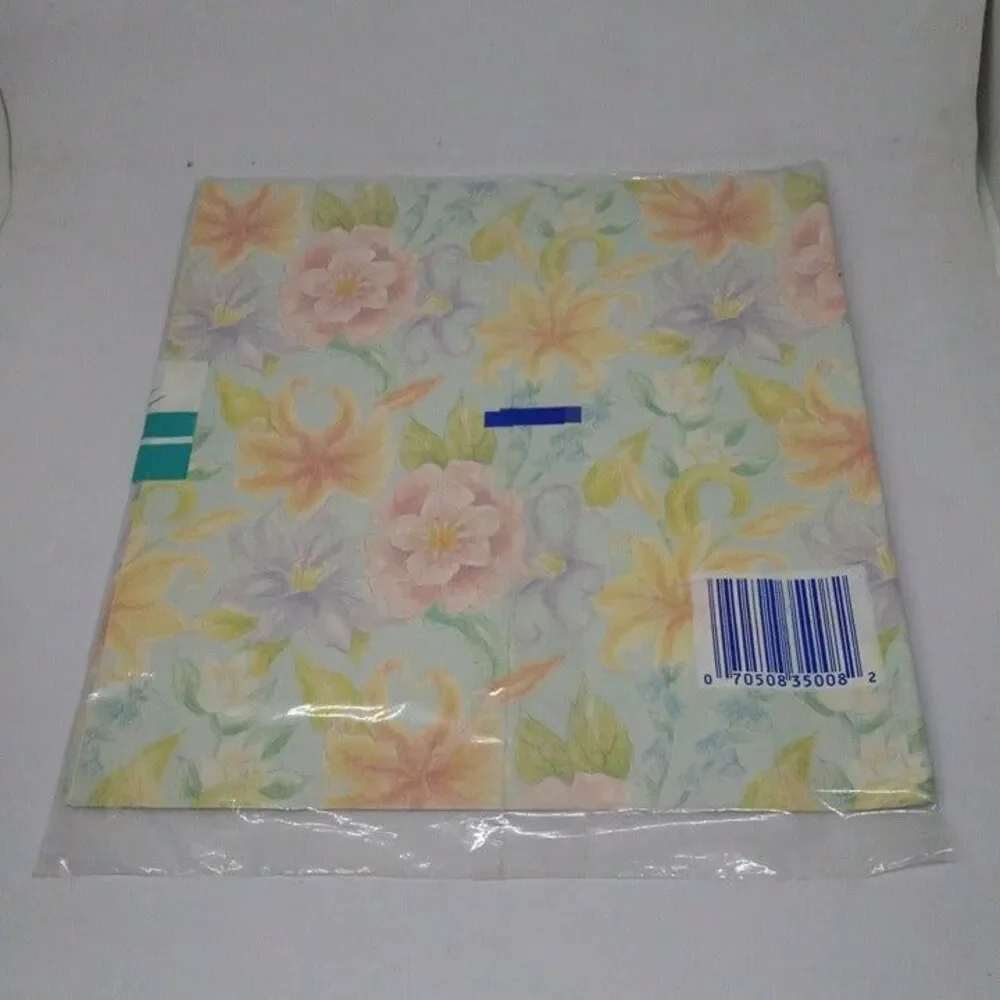 Vintage Cleo Gibson Greetings Floral Gift Wrap Sheets-Pastels-1980s-New